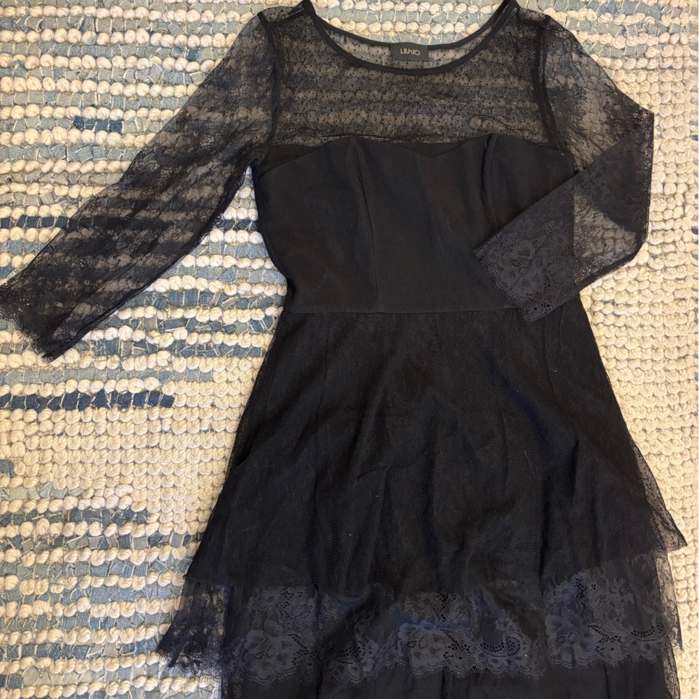 Liu Jo black lace mini dress size M